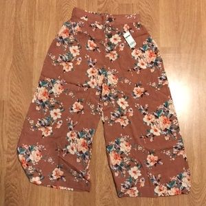 Rust floral pants